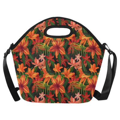 Amaryllis Pattern Print Design AL05 Neoprene Lunch Bag-JorJune