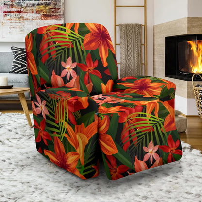 Amaryllis Pattern Print Design AL05 Recliner Slipcover-JORJUNE.COM