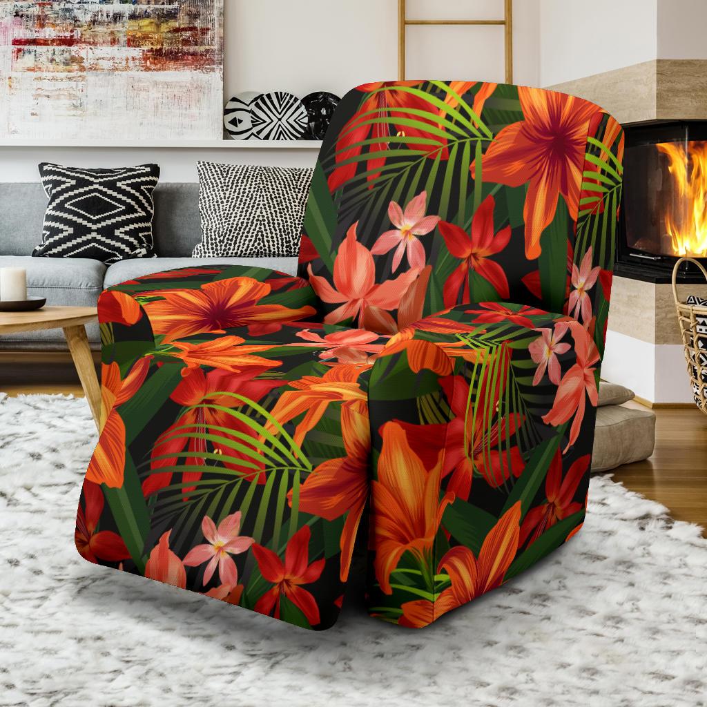 Amaryllis Pattern Print Design AL05 Recliner Slipcover-JORJUNE.COM