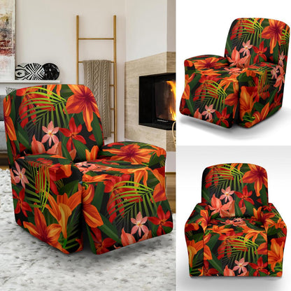 Amaryllis Pattern Print Design AL05 Recliner Slipcover-JORJUNE.COM