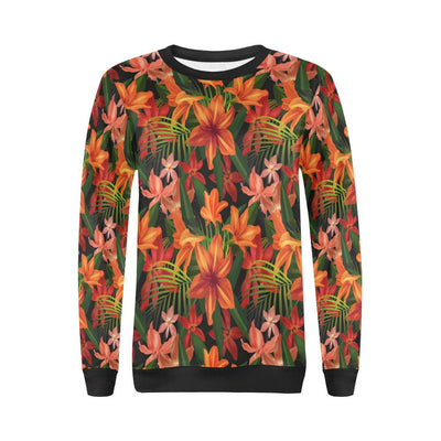 Amaryllis Pattern Print Design AL05 Women Long Sleeve Sweatshirt-JorJune