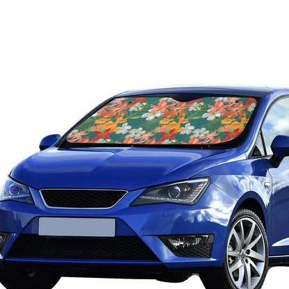 Amaryllis Pattern Print Design AL06 Car Sun Shade-JorJune