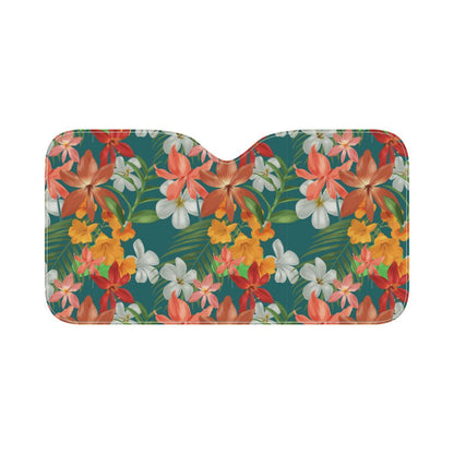 Amaryllis Pattern Print Design AL06 Car Sun Shade-JorJune