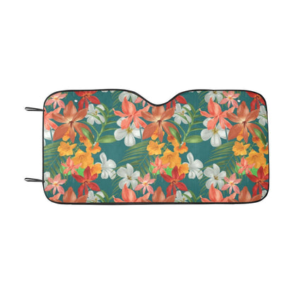 Amaryllis Pattern Print Design AL06 Car Sun Shade-JorJune