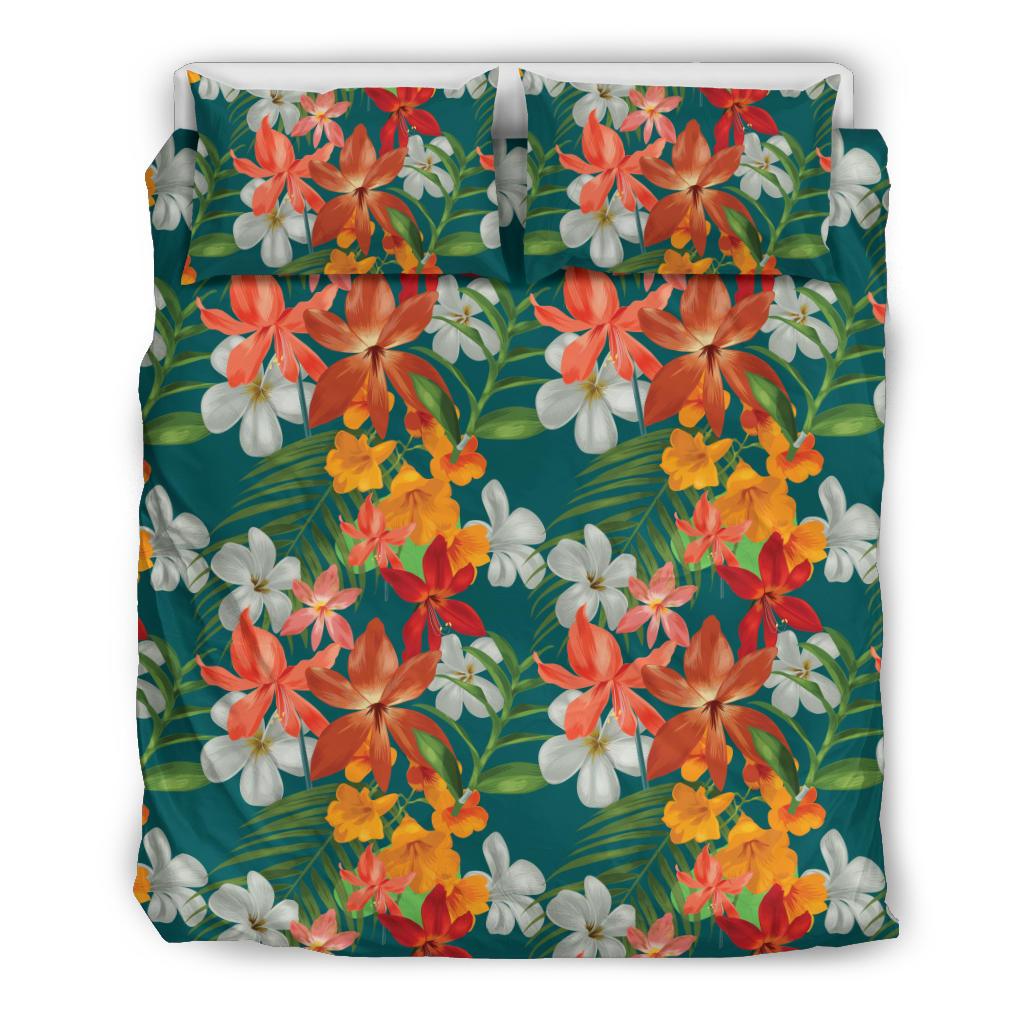Amaryllis Pattern Print Design AL06 Duvet Cover Bedding Set-JORJUNE.COM