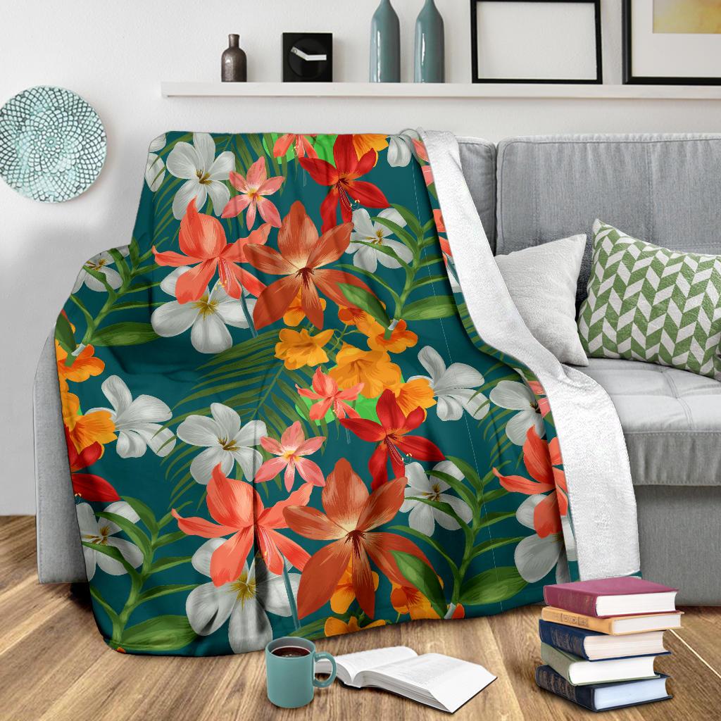 Amaryllis Pattern Print Design AL06 Fleece Blankete