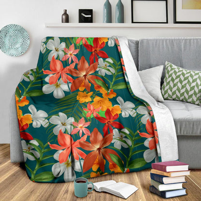 Amaryllis Pattern Print Design AL06 Fleece Blankete