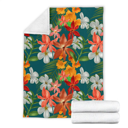 Amaryllis Pattern Print Design AL06 Fleece Blankete