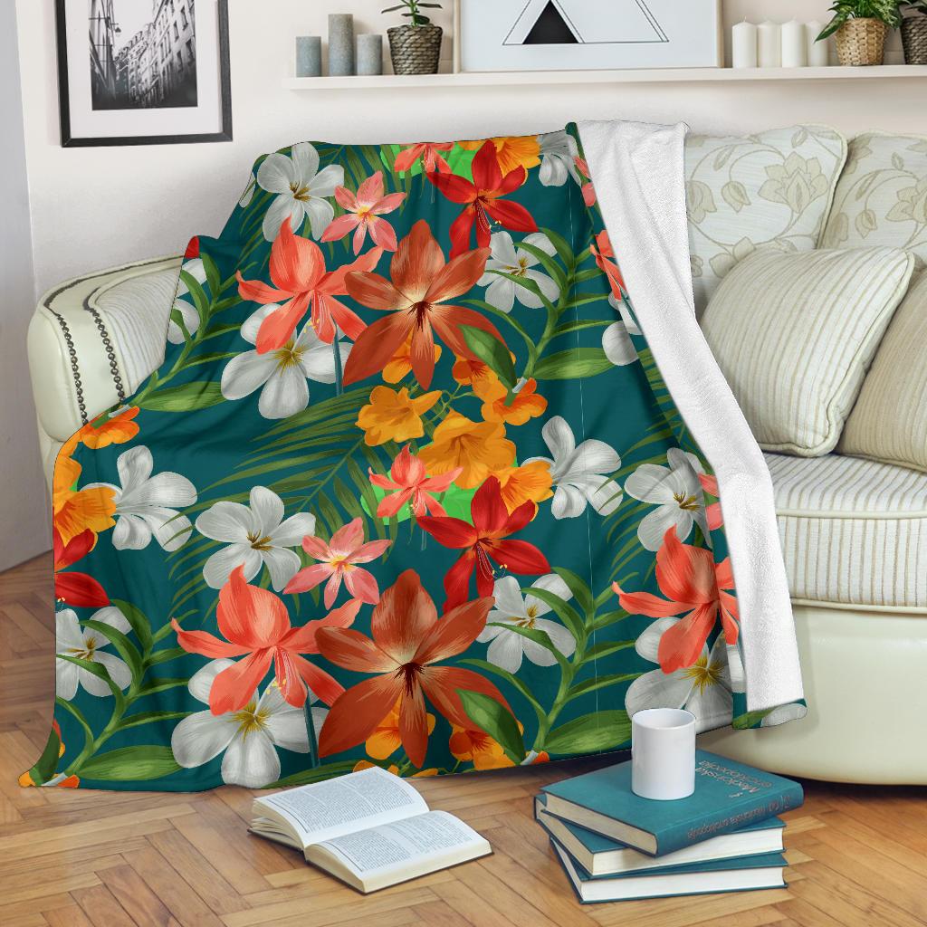 Amaryllis Pattern Print Design AL06 Fleece Blankete