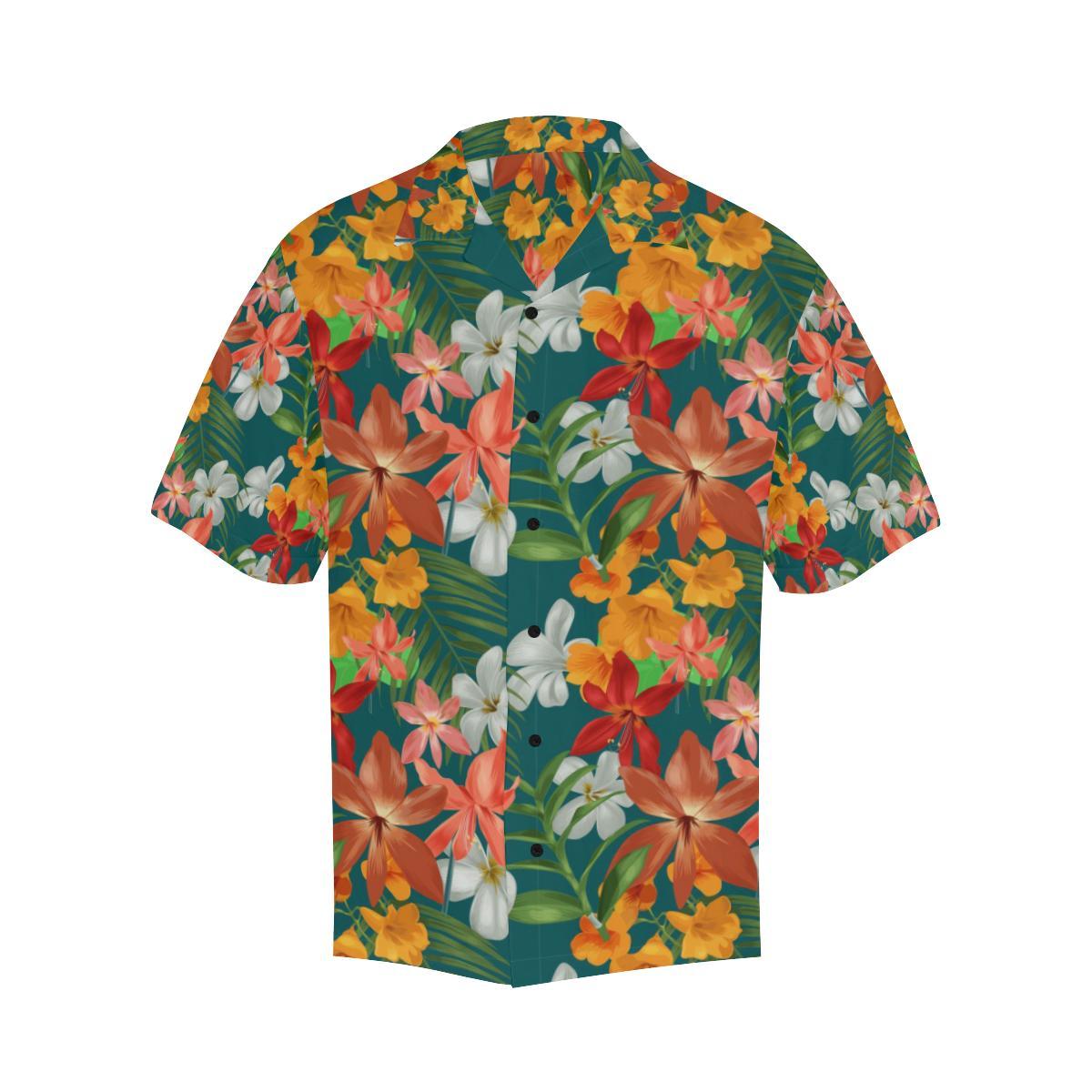 Amaryllis Pattern Print Design AL06 Men Hawaiian Shirt-JorJune
