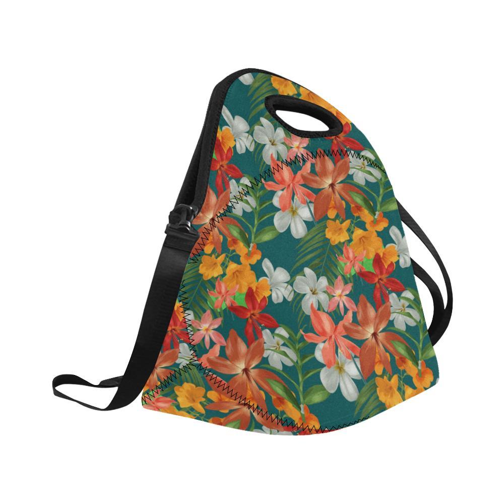 Amaryllis Pattern Print Design AL06 Neoprene Lunch Bag-JorJune