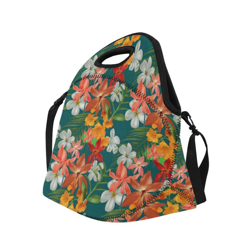 Amaryllis Pattern Print Design AL06 Neoprene Lunch Bag (Model 1669)(Large)-JORJUNE.COM