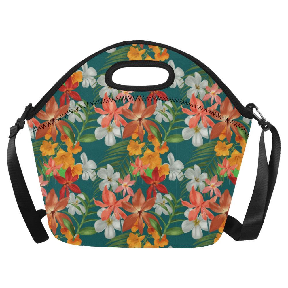 Amaryllis Pattern Print Design AL06 Neoprene Lunch Bag-JorJune