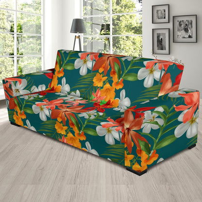 Amaryllis Pattern Print Design AL06 Sofa Slipcover-JORJUNE.COM
