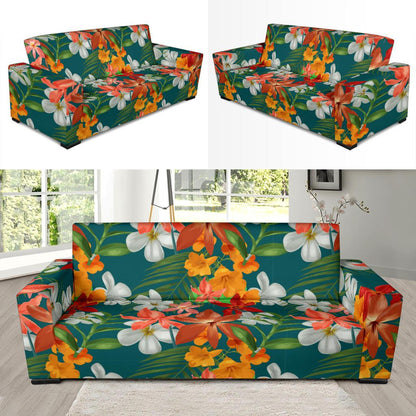 Amaryllis Pattern Print Design AL06 Sofa Slipcover-JORJUNE.COM