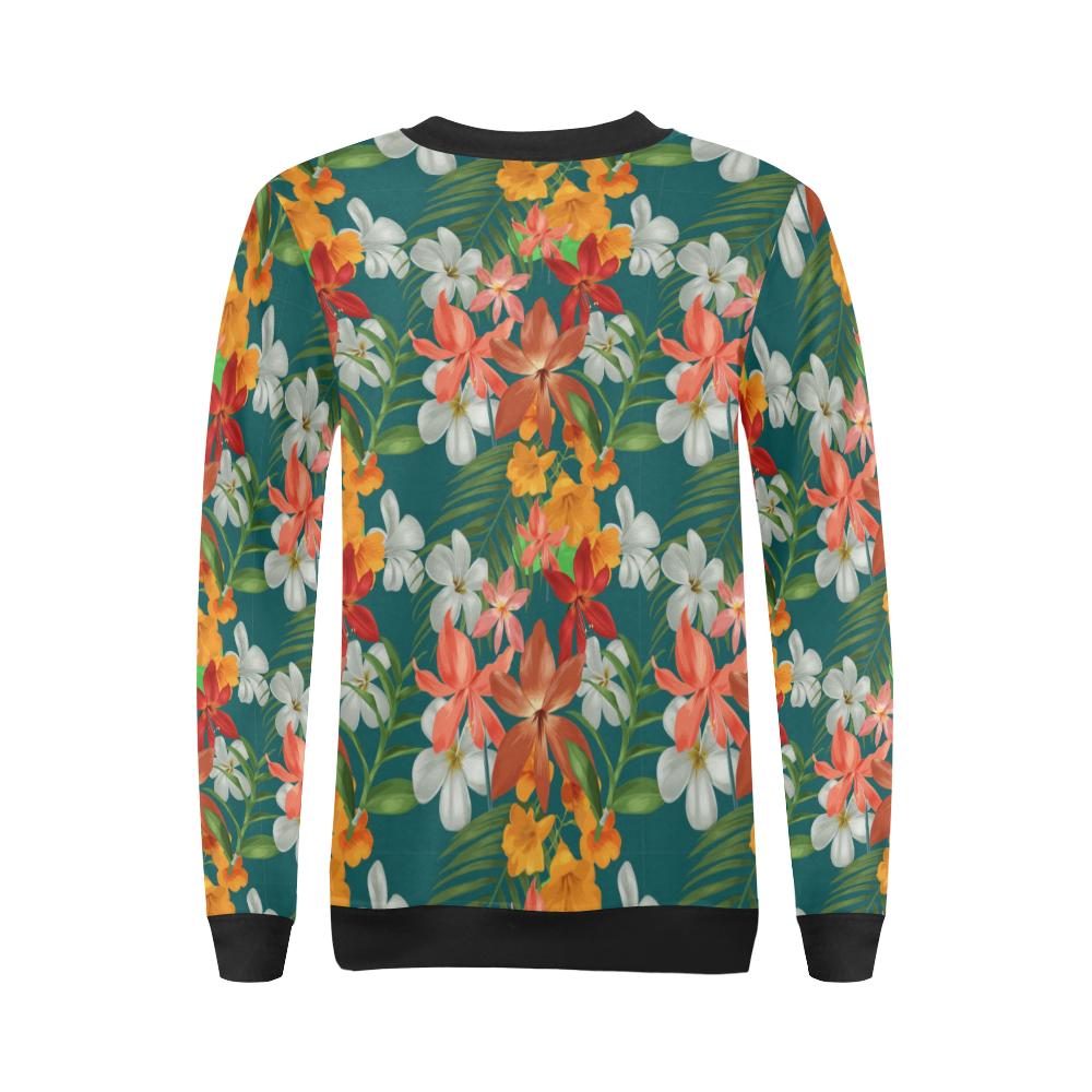 Amaryllis Pattern Print Design AL06 Women Long Sleeve Sweatshirt-JorJune