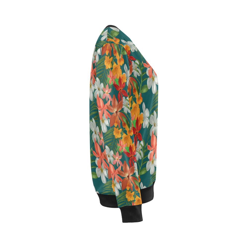 Amaryllis Pattern Print Design AL06 Women Long Sleeve Sweatshirt-JorJune