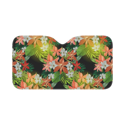Amaryllis Pattern Print Design AL07 Car Sun Shade-JorJune