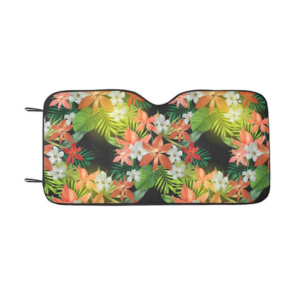 Amaryllis Pattern Print Design AL07 Car Sun Shade-JorJune