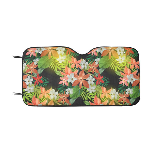 Amaryllis Pattern Print Design AL07 Car Sun Shade-JorJune