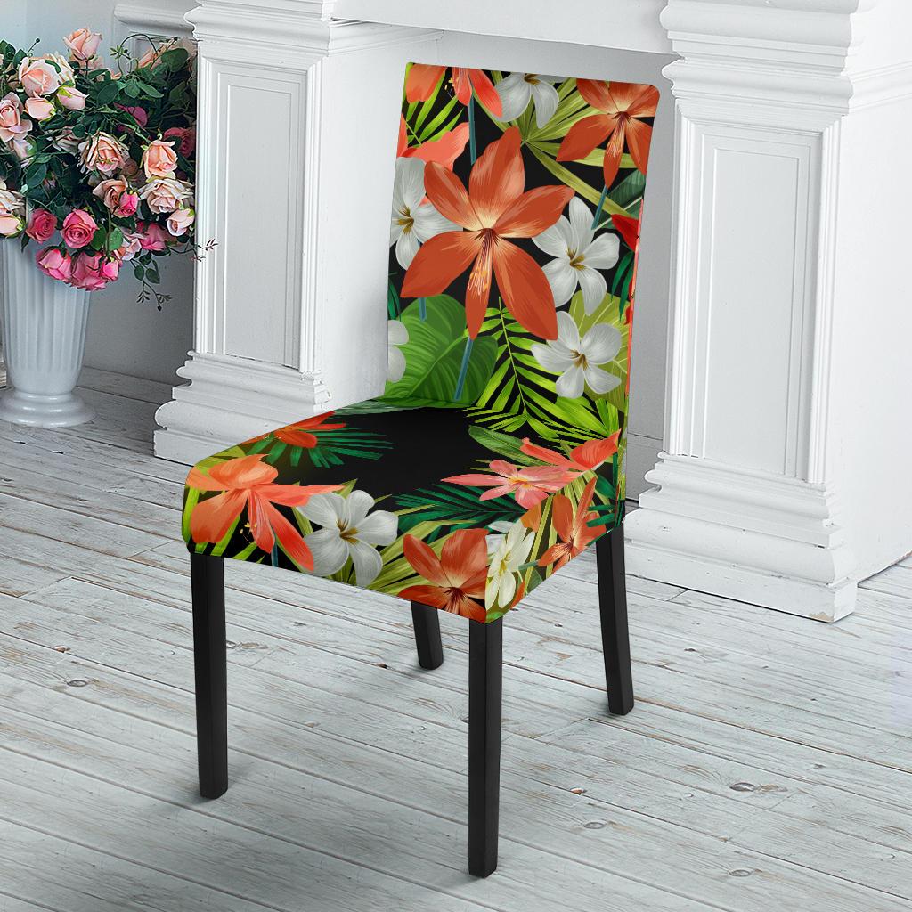 Amaryllis Pattern Print Design AL07 Dining Chair Slipcover-JORJUNE.COM