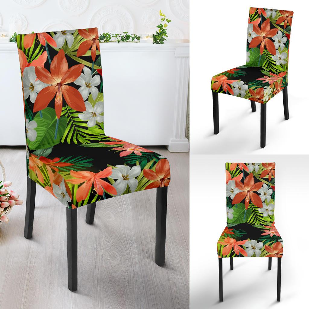 Amaryllis Pattern Print Design AL07 Dining Chair Slipcover-JORJUNE.COM