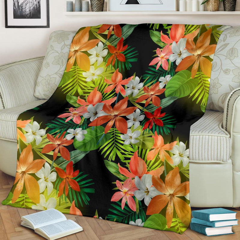 Amaryllis Pattern Print Design AL07 Fleece Blankete