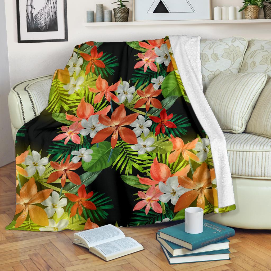 Amaryllis Pattern Print Design AL07 Fleece Blankete