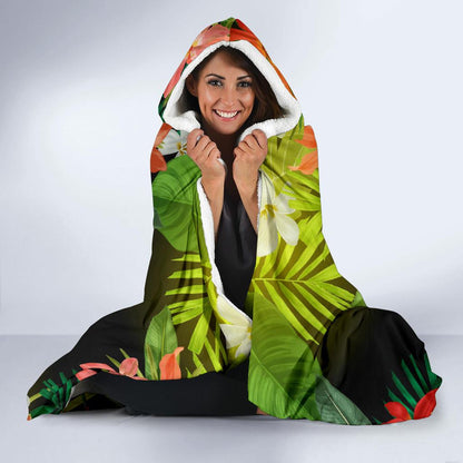 Amaryllis Pattern Print Design AL07 Hooded Blanket-JORJUNE.COM