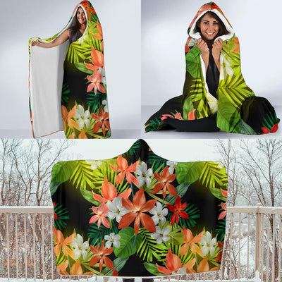 Amaryllis Pattern Print Design AL07 Hooded Blanket-JORJUNE.COM