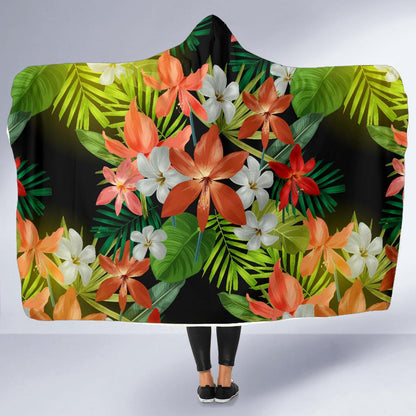 Amaryllis Pattern Print Design AL07 Hooded Blanket-JORJUNE.COM