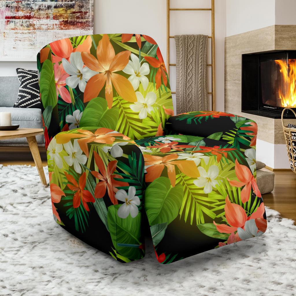 Amaryllis Pattern Print Design AL07 Recliner Slipcover-JORJUNE.COM