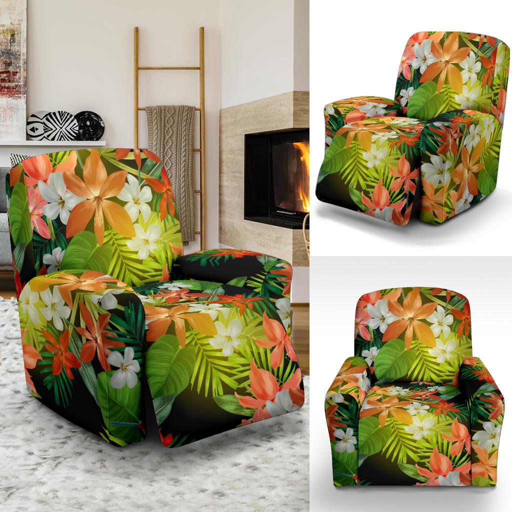 Amaryllis Pattern Print Design AL07 Recliner Slipcover-JORJUNE.COM