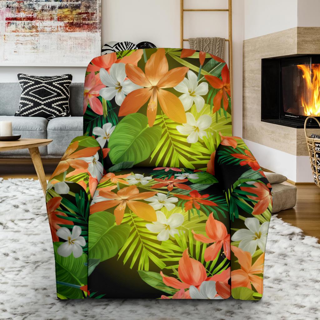 Amaryllis Pattern Print Design AL07 Recliner Slipcover-JORJUNE.COM