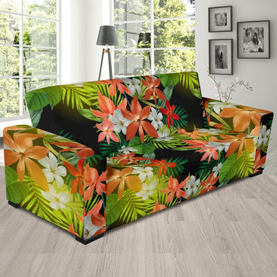 Amaryllis Pattern Print Design AL07 Sofa Slipcover-JORJUNE.COM