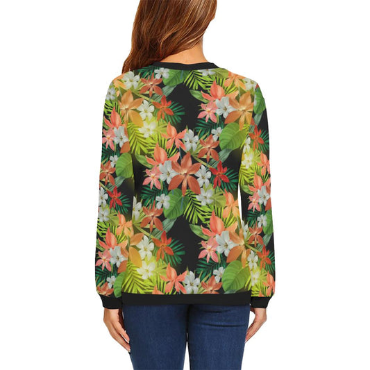 Amaryllis Pattern Print Design AL07 Women Long Sleeve Sweatshirt-JorJune
