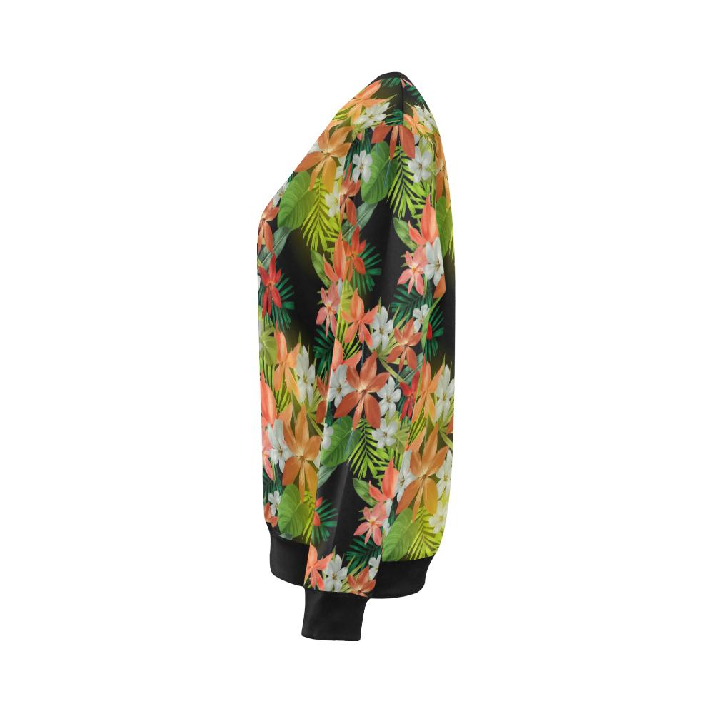 Amaryllis Pattern Print Design AL07 Women Long Sleeve Sweatshirt-JorJune