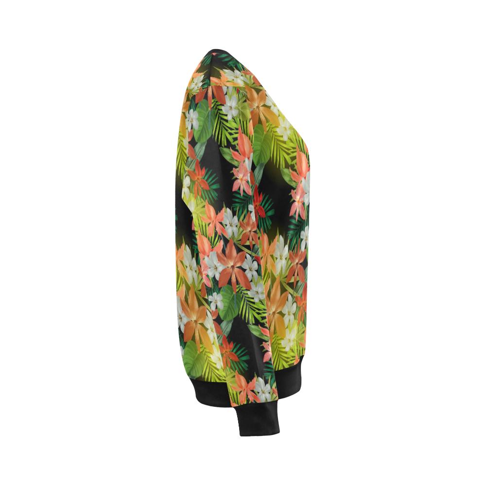 Amaryllis Pattern Print Design AL07 Women Long Sleeve Sweatshirt-JorJune