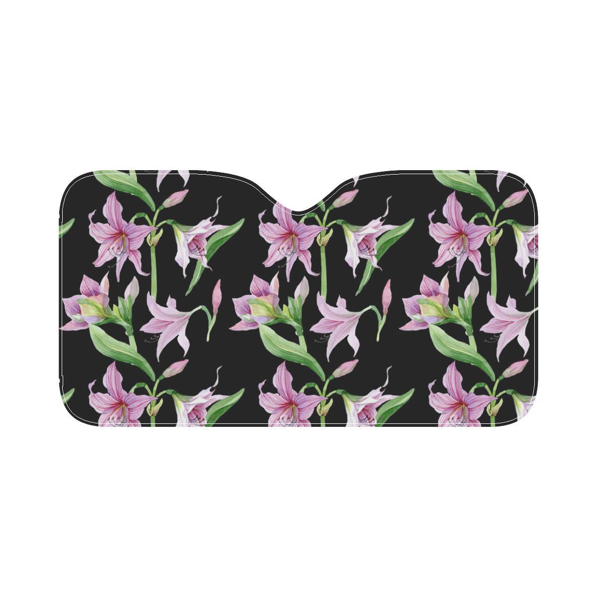 Amaryllis Pattern Print Design AL08 Car Sun Shade-JorJune