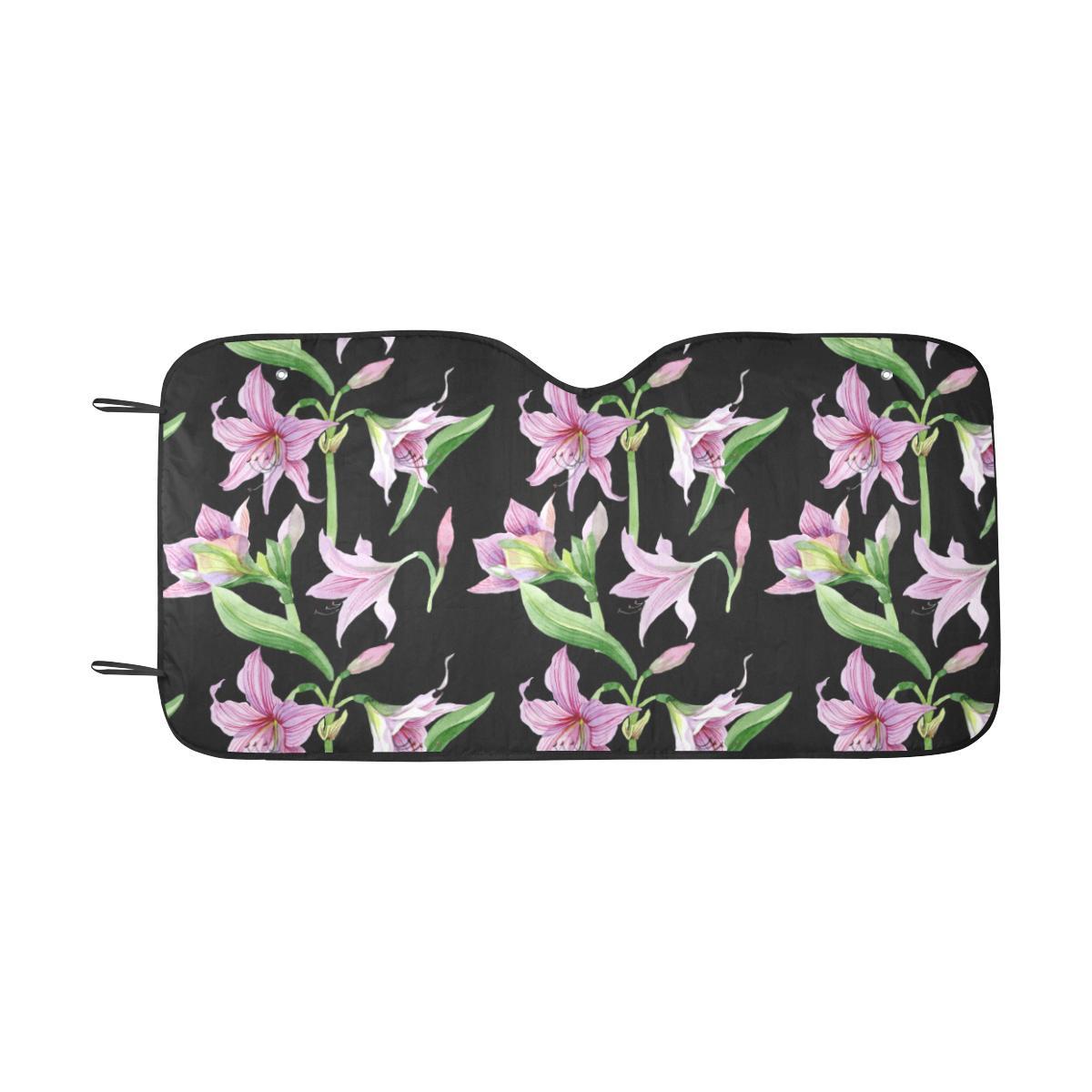 Amaryllis Pattern Print Design AL08 Car Sun Shade-JorJune