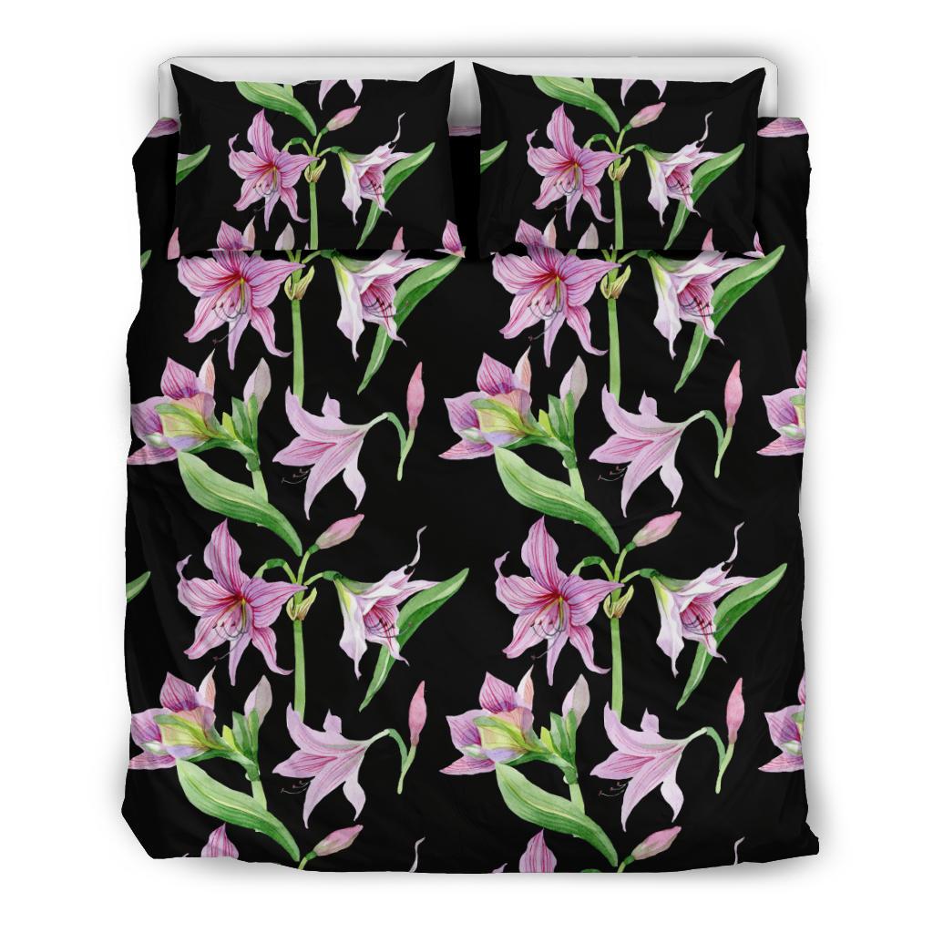 Amaryllis Pattern Print Design AL08 Duvet Cover Bedding Set-JORJUNE.COM