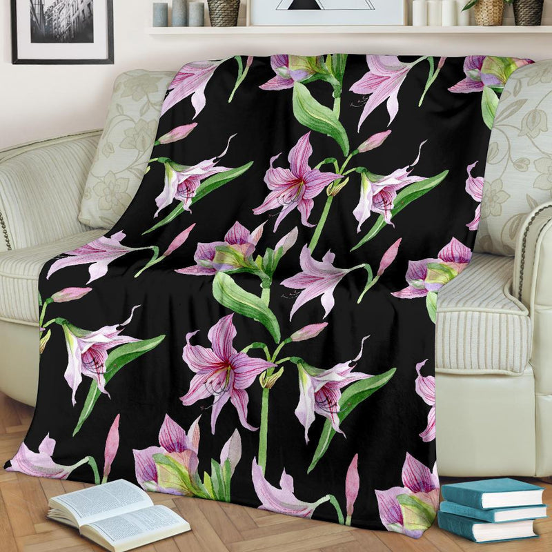 Amaryllis Pattern Print Design AL08 Fleece Blankete