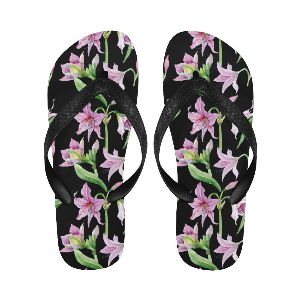 Amaryllis Pattern Print Design AL08 Flip Flops-JorJune