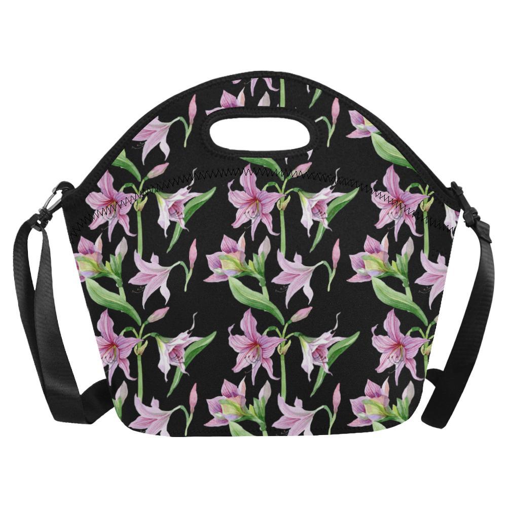 Amaryllis Pattern Print Design AL08 Neoprene Lunch Bag-JorJune