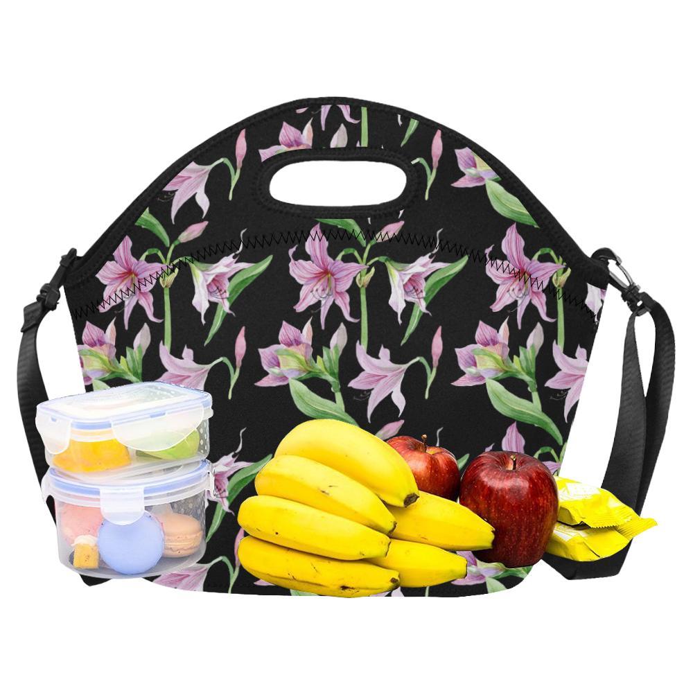 Amaryllis Pattern Print Design AL08 Neoprene Lunch Bag-JorJune