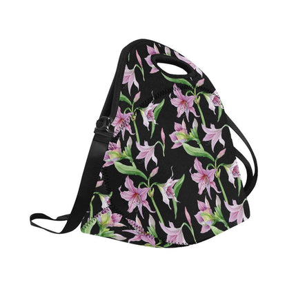 Amaryllis Pattern Print Design AL08 Neoprene Lunch Bag-JorJune