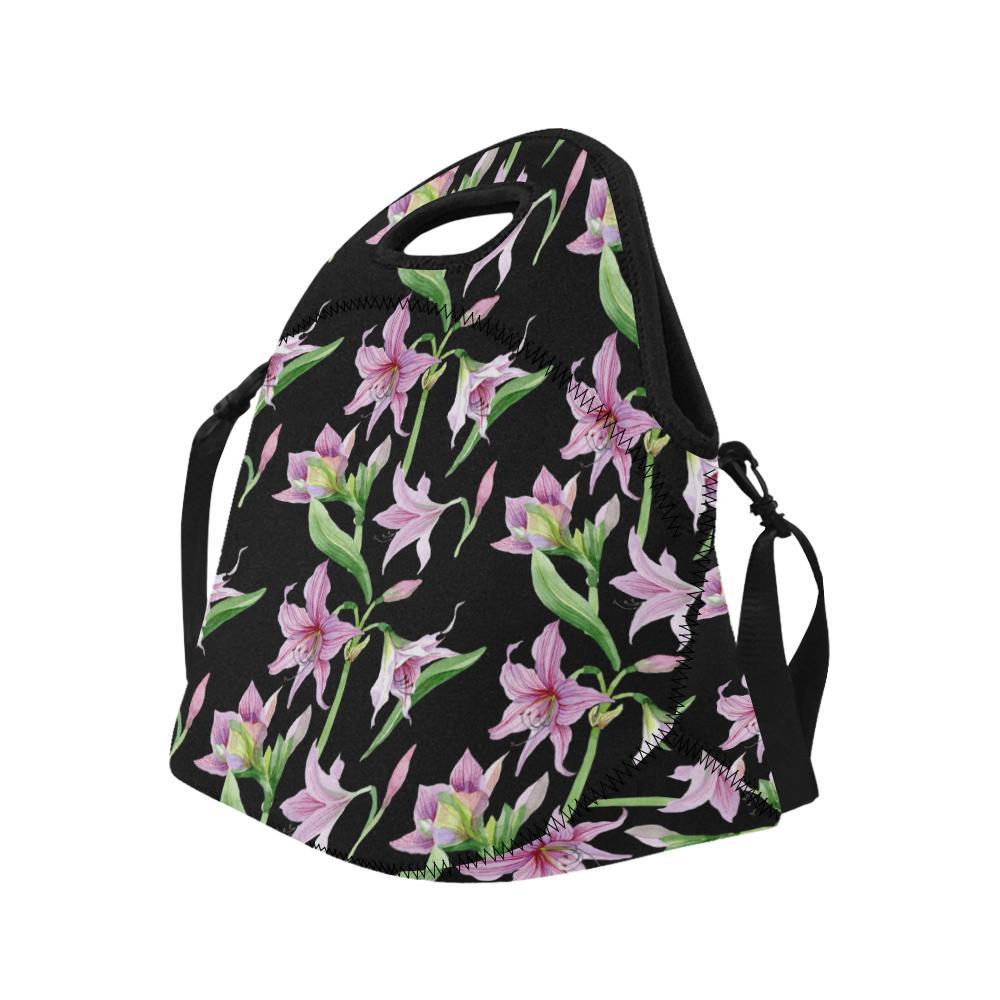 Amaryllis Pattern Print Design AL08 Neoprene Lunch Bag-JorJune
