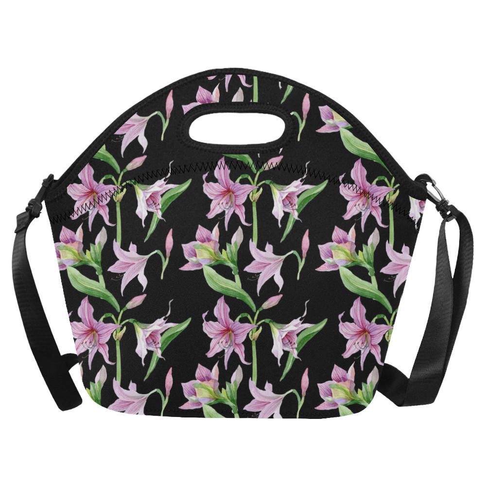 Amaryllis Pattern Print Design AL08 Neoprene Lunch Bag-JorJune