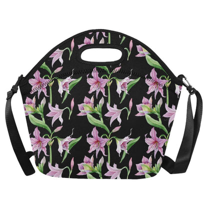 Amaryllis Pattern Print Design AL08 Neoprene Lunch Bag-JorJune
