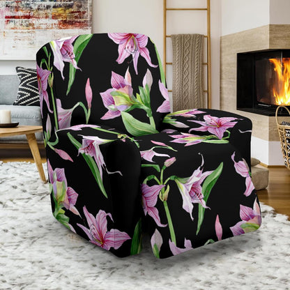 Amaryllis Pattern Print Design AL08 Recliner Slipcover-JORJUNE.COM